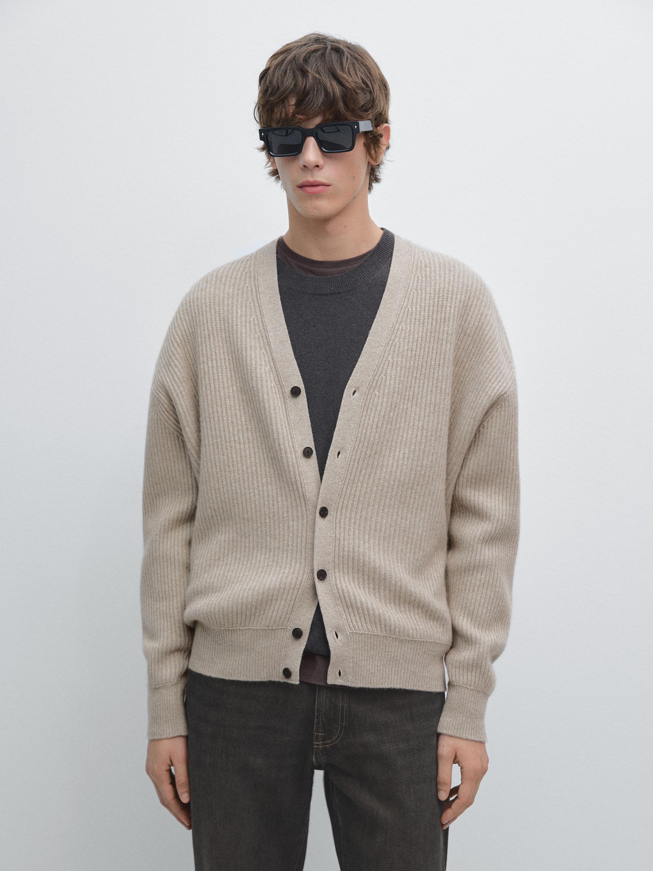 Wool and cashmere knit cardigan